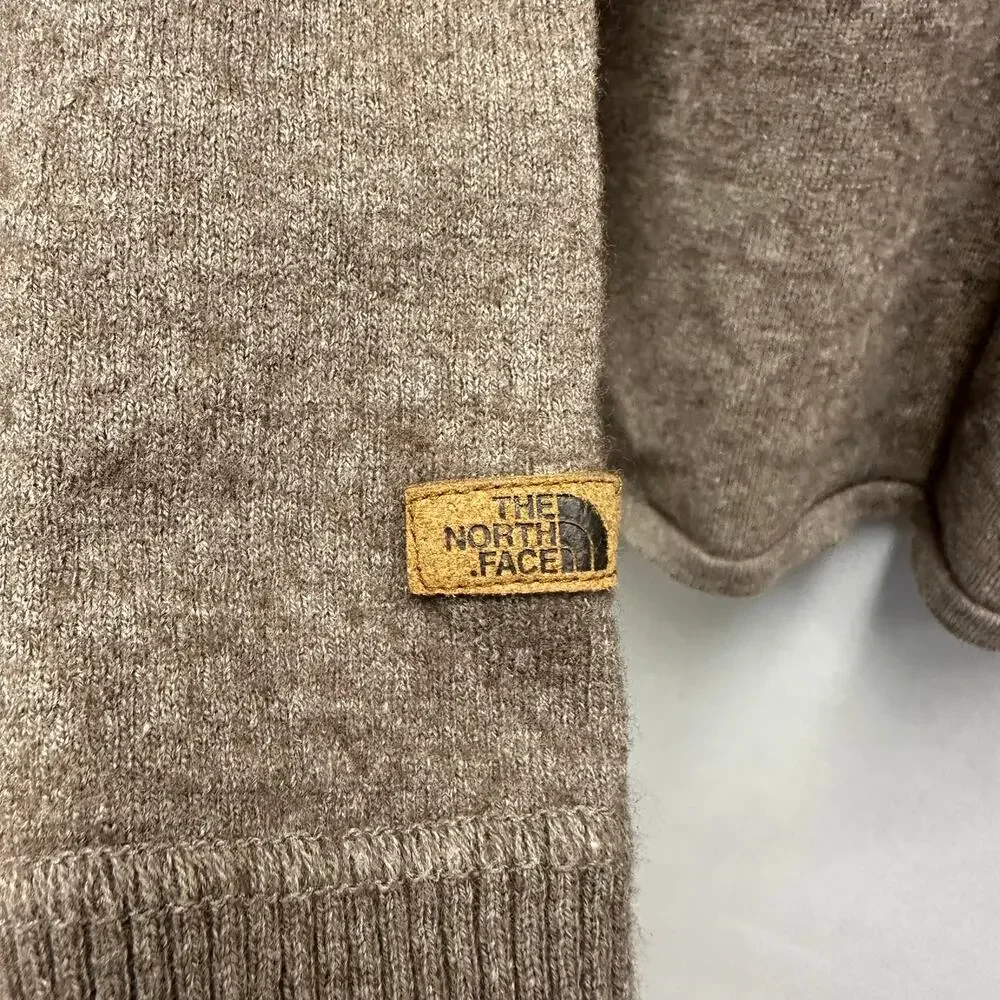 The North Face brown 1/4 zip wool blend‎ pullover sweater mens Size Large Unisex